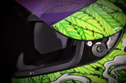 Bill's Exhausts ICON Airform™ Helmet Ritemind Glow™ in green, 2XL size, with sleek aerodynamic design and vibrant glow finish.