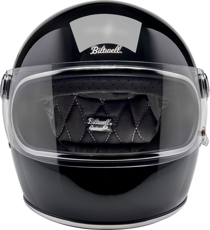 BILTWELL Gringo S helmet in gloss black with XS size, featuring a sleek, smooth exterior and classic open-face design.