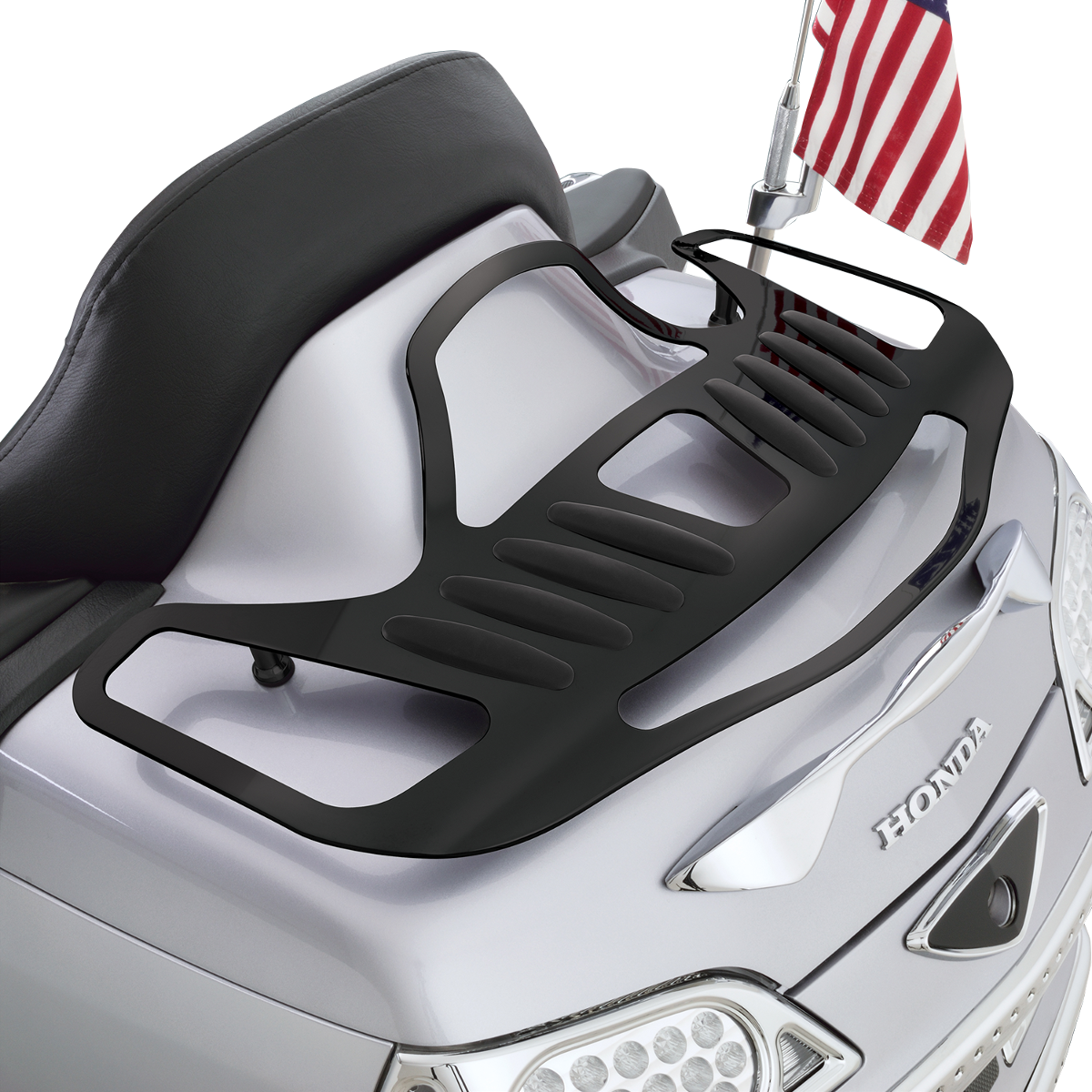 SHOW CHROME Contour Trunk Rack - Black 52-803BK - Howling Moto