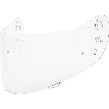 Clear ICON Optics Shield for Airframe Pro, Airform, Airmada helmets with Pinlock prep, featuring a transparent, protective visor.