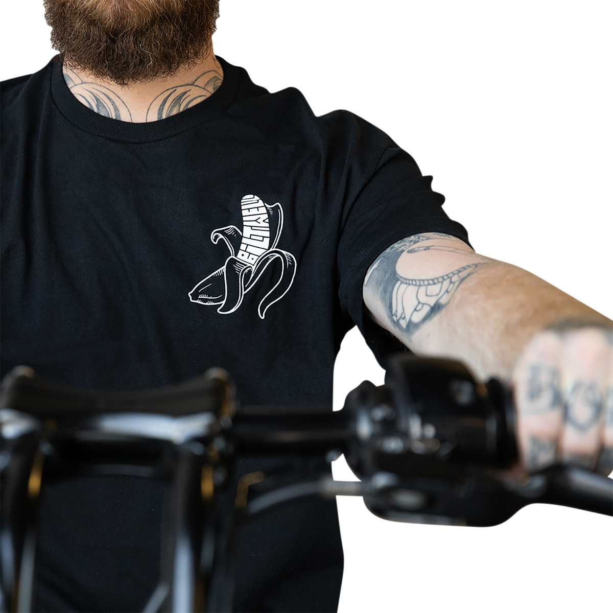 Black BILTWELL Go Ape T-Shirt in small size with front graphic, made by Bill's Exhausts, casual and comfortable fit.