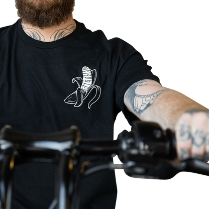 Black BILTWELL Go Ape T-Shirt in small size with front graphic, made by Bill's Exhausts, casual and comfortable fit.