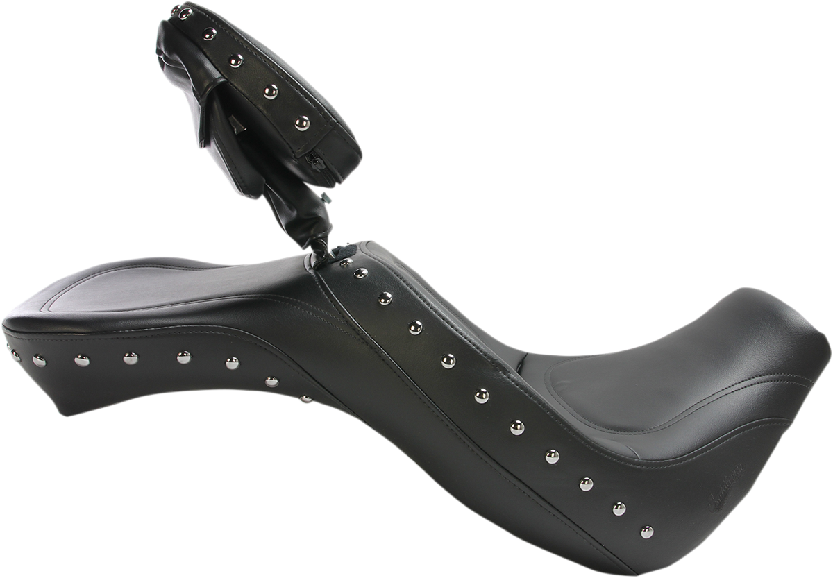 Bill's Exhausts SADDLEMEN Explorer Special Seat with backrest for C50 S05-06-040 motorcycle, showing cushioned seat and back support.