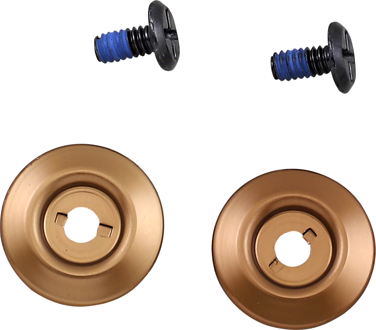 Black BILTWELL Gen 2 hardware screw with bronze baseplate for helmets, part of Bill's Exhausts helmet parts collection.