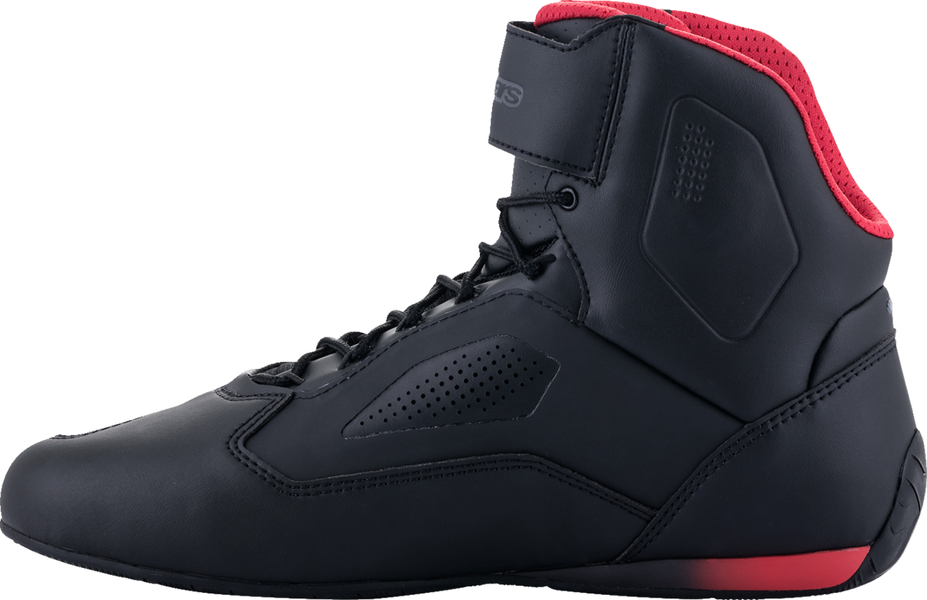 Alpinestars Faster-3 Rideknit® Shoes in black, red, and yellow with US 11.5 size, featuring a sporty, breathable design.