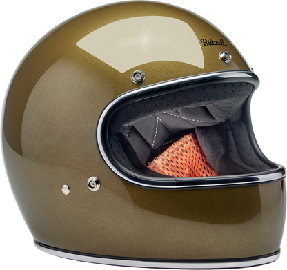 BILTWell Gringo helmet in ugly gold finish, medium size, featuring a classic motorcycle helmet design with safety features.