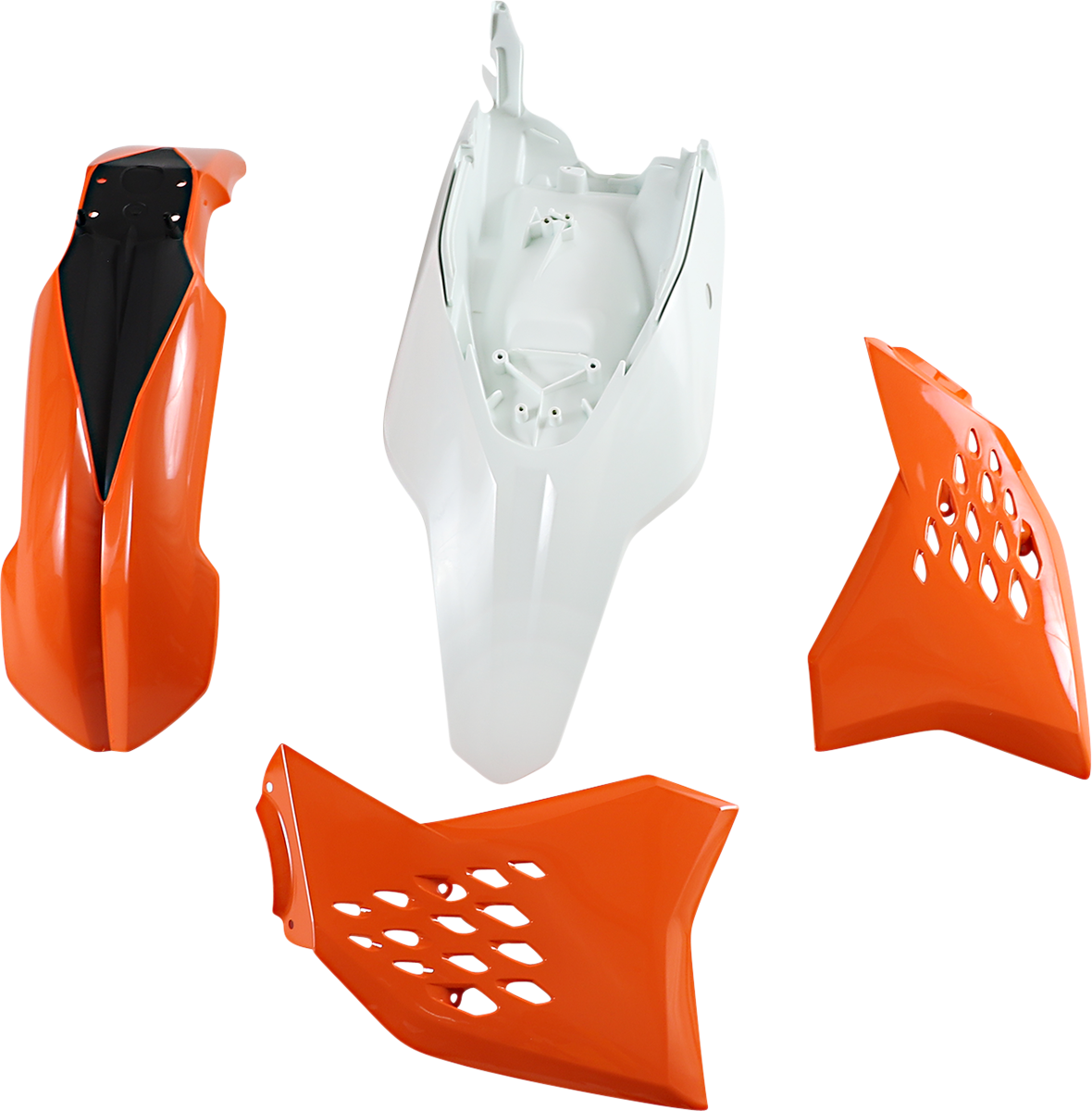 Acerbis standard replacement body kit for motorcycles, shown in the image with parts labeled for OEM '12 models.