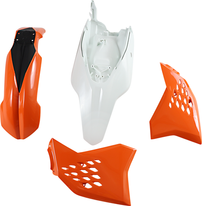 Acerbis standard replacement body kit for motorcycles, shown in the image with parts labeled for OEM '12 models.