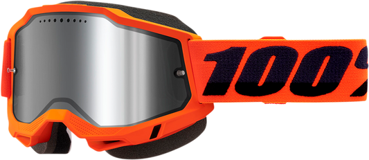 100% Accuri 2 Snow Goggles - Neon Orange - Silver Mirror 50022-00004 - Howling Moto