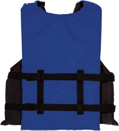 Bill's Exhausts youth Stars & Stripes PFD vest in red, white, and blue with water safety features, suitable for young water sports enthusiasts.