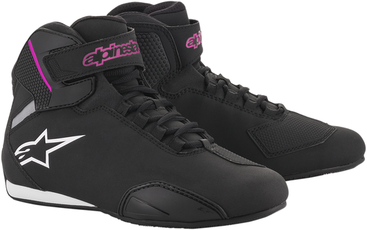 Alpinestars Women's Sektor Shoes in black and pink, US 7.5, featuring sporty design and breathable material.