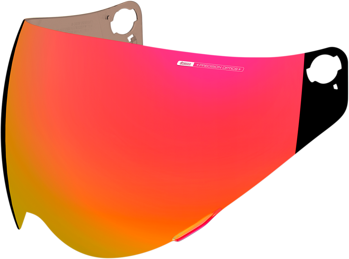 Bill's Exhausts ICON Variant™ Optics™ Shield in RST Red, helmet parts, showing the clear shield with red tint and brand logo.