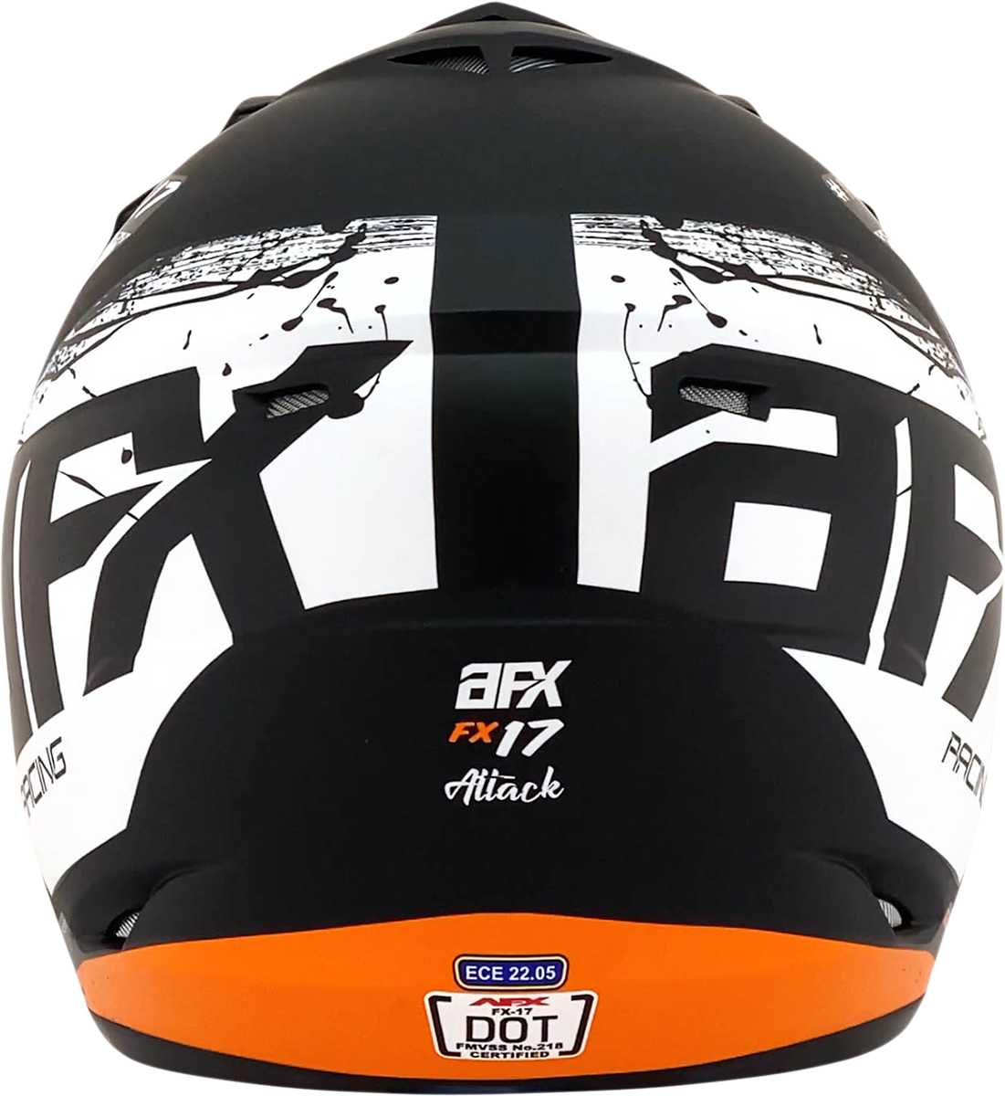 Bill's Exhausts AFX FX-17 Attack helmet in matte black and orange, XS size, with a sleek, aerodynamic design.