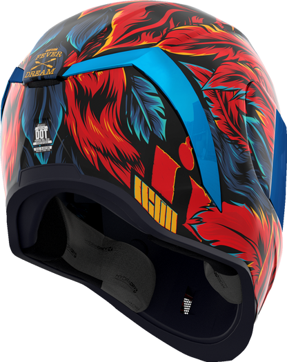 Blue ICON Airform™ Helmet Fever Dream color, XS size, with sleek design and aerodynamic shape, shown on a plain background.