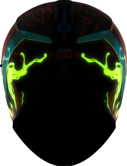 Red ICON Airform™ helmet with Manik'RR design and MIPS® safety system, medium size, shown from a side view.