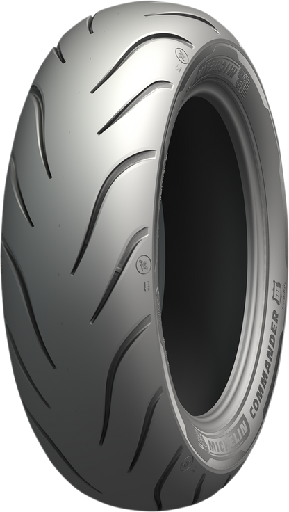 Michelin Commander III rear motorcycle tire MU85B16 77H with tread pattern and sidewall details.