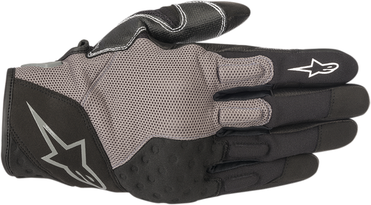 Alpinestars Crossland black motorcycle gloves in 2XL size, showing durable leather and protective features.