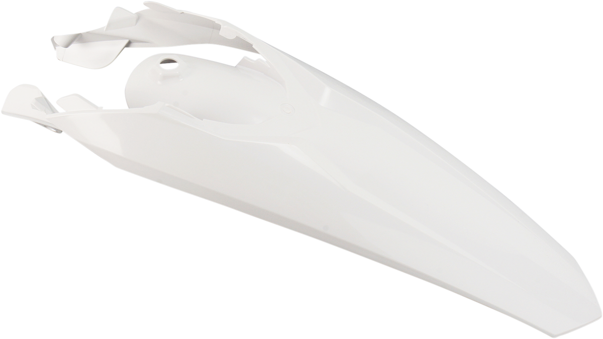 Acerbis OEM white rear fender for motorcycle, featuring a sleek body design with brand markings, suitable for off-road or dirt bikes.