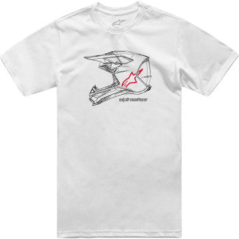 White Bill's Exhausts MX helmet T-shirt in XL size featuring motorcycle helmet graphic in a casual, comfortable design.