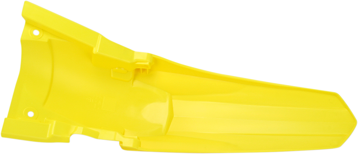 Yellow Acerbis rear fender for motorcycle, made of durable body plastic, designed for off-road and motocross bikes.