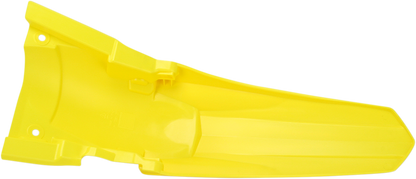 Yellow Acerbis rear fender for motorcycle, made of durable body plastic, designed for off-road and motocross bikes.