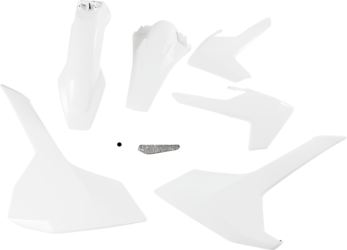 Acerbis standard replacement body kit for OEM 2019 motorcycle, showing the assembled plastic body panels in black.