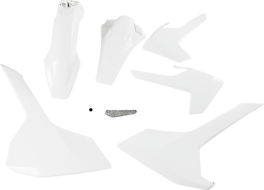 Acerbis standard replacement body kit for OEM 2019 motorcycle, showing the assembled plastic body panels in black.