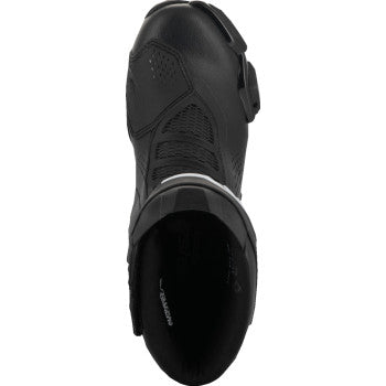 Black Alpinestars Stella SMX-6 V3 Vented Boots for women, US size 6, with protective design and vented panels for riding comfort.