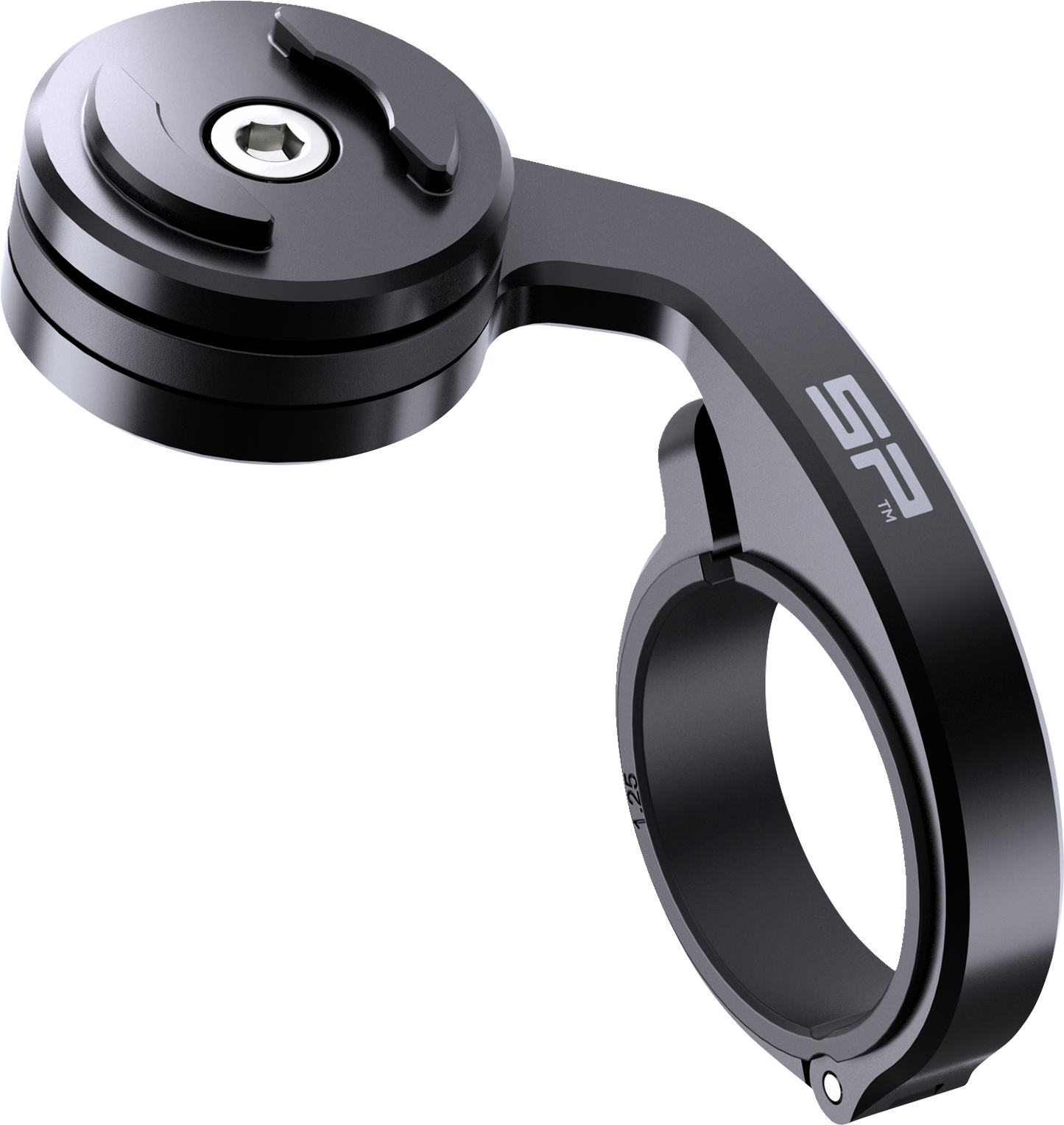 SP CONNECT Handlebar Mount Pro for MTB bikes, compatible with smartphones, shown attached to a mountain bike handlebar.