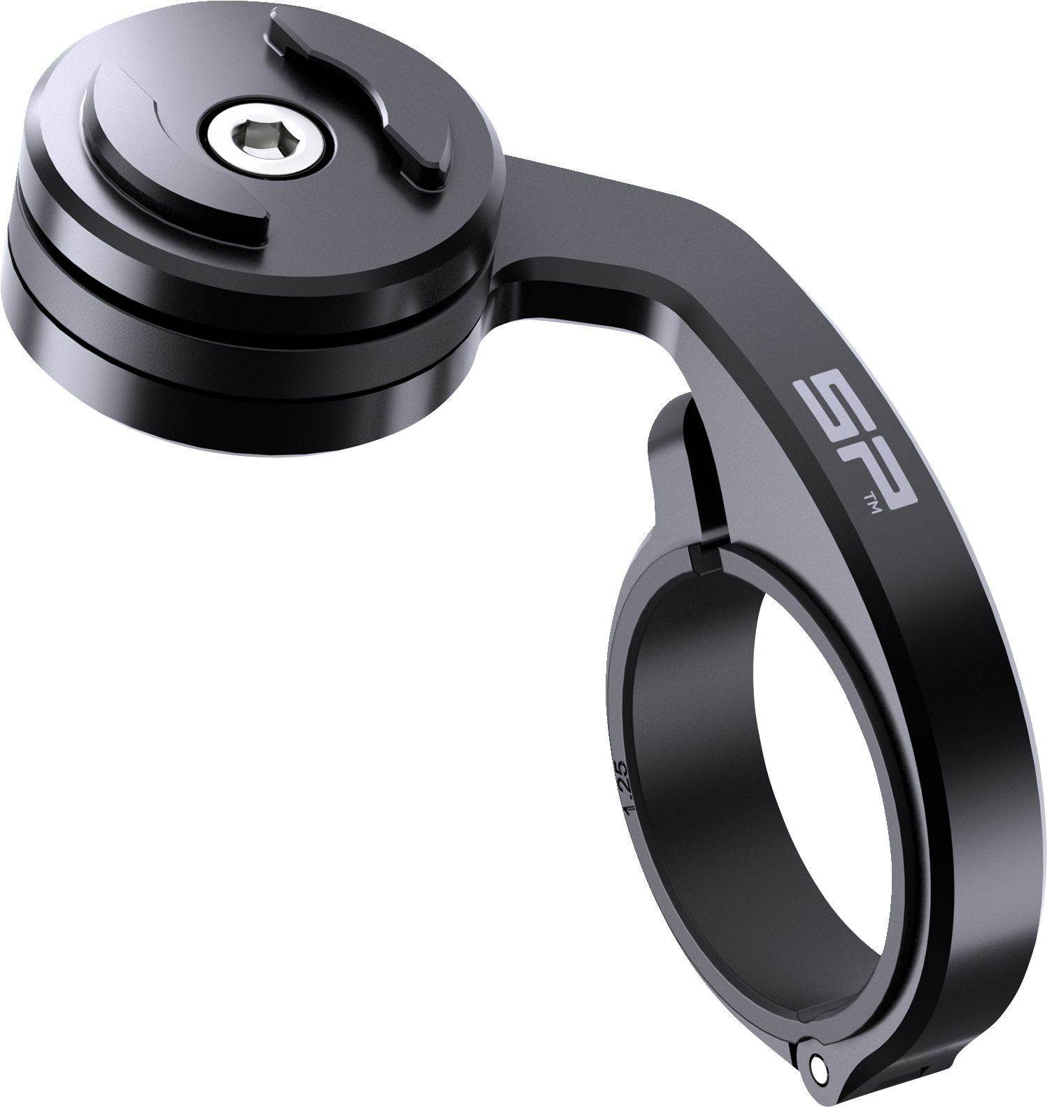 SP CONNECT Handlebar Mount Pro for MTB bikes, compatible with smartphones, shown attached to a mountain bike handlebar.