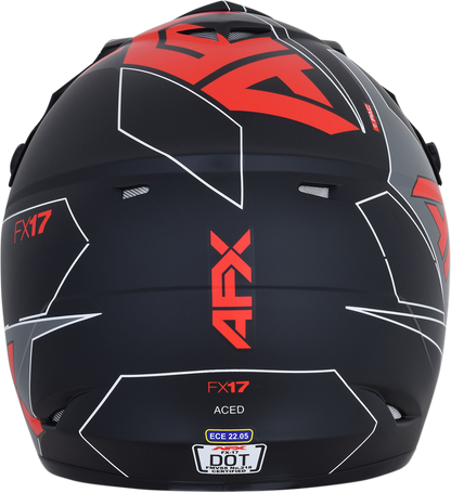 AFX FX-17 Helmet - Aced - Matte Black/Red - Large 0110-6486 - Howling Moto