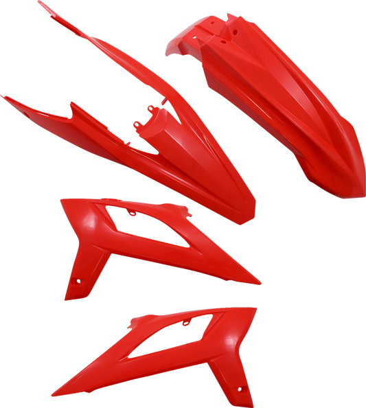 Acerbis OEM standard replacement body kit for motorcycles, featuring body panels and components in a sleek, durable design.