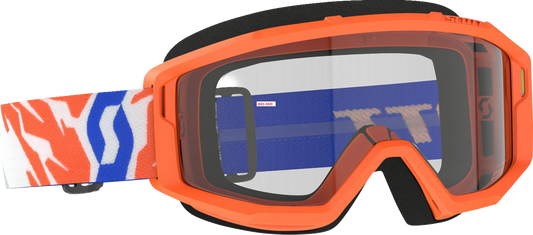 Scott Youth Primal goggles in orange with clear lenses, designed for active sports and outdoor use.