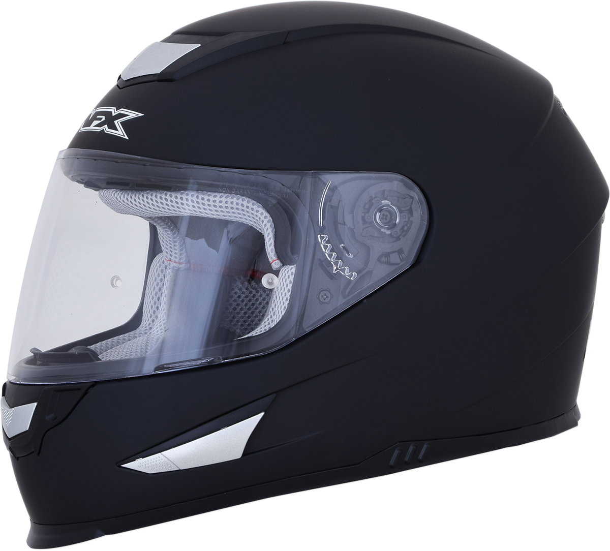 AFX FX-99 helmet in matte black, XL size, featuring a sleek aerodynamic design, with clear visor and ventilation vents.