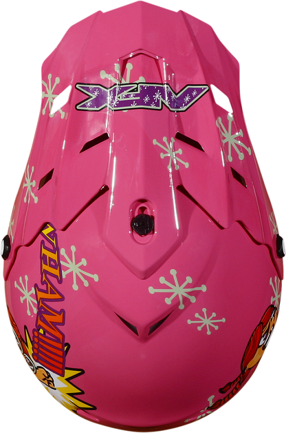 Bill's Exhausts AFX FX-17Y Peak Rocket Girl protective gear in vibrant color, designed for motorcycle safety and style.
