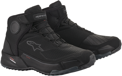 Alpinestars CR-X Drystar® motorcycle shoes in black, US 8.5, shown with textured material and secure lacing system.