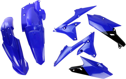 A blue Acerbis standard replacement body kit for motorcycles, shown on a white background with detailed plastic parts.