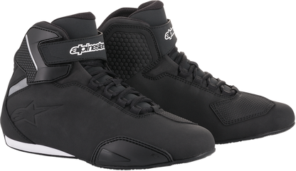 Black Alpinestars Sektor shoes with sleek design, US 8.5 size, featuring durable material and sporty style.