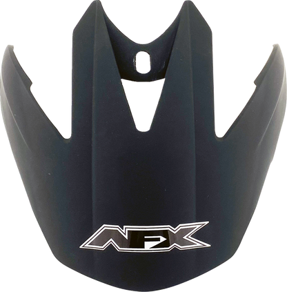 Matte black AFX FX-37X motorcycle helmet visor, compatible with Bill's Exhausts helmets, with clear protective lens.
