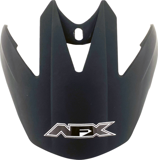 Matte black AFX FX-37X motorcycle helmet visor, compatible with Bill's Exhausts helmets, with clear protective lens.