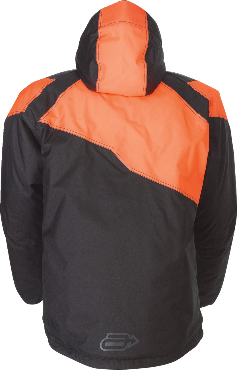Bill's Exhausts ARCTIVA Pivot 5 hooded jacket in black and orange, 3XL, with a front zipper and adjustable hood.