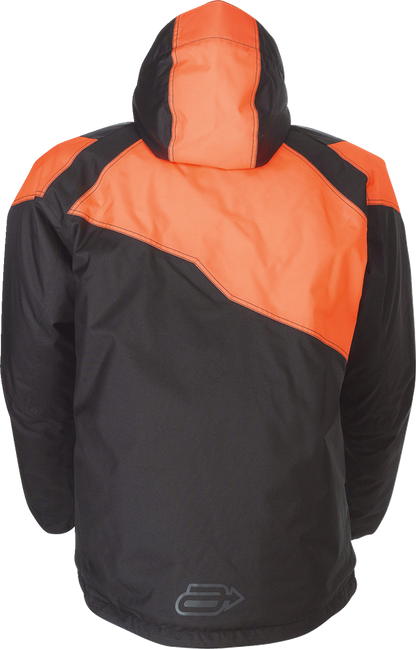 Bill's Exhausts ARCTIVA Pivot 5 hooded jacket in black and orange, 3XL, with a front zipper and adjustable hood.