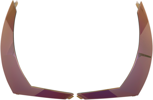 Bill's Exhausts ICON Airform™ rear spoiler in RST purple for helmets, shown attached to a motorcycle helmet.