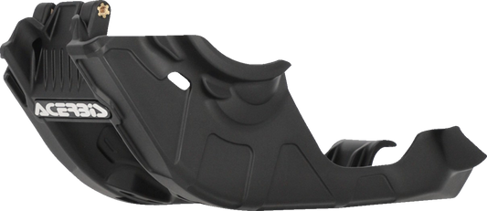 Black ACERBIS skid plate for XC-W 150 motorcycle, body protection part with brand details visible on the product.
