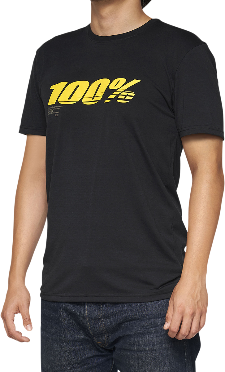 100% Tech Speed T-Shirt - Black - Large 35030-001-12 - Howling Moto