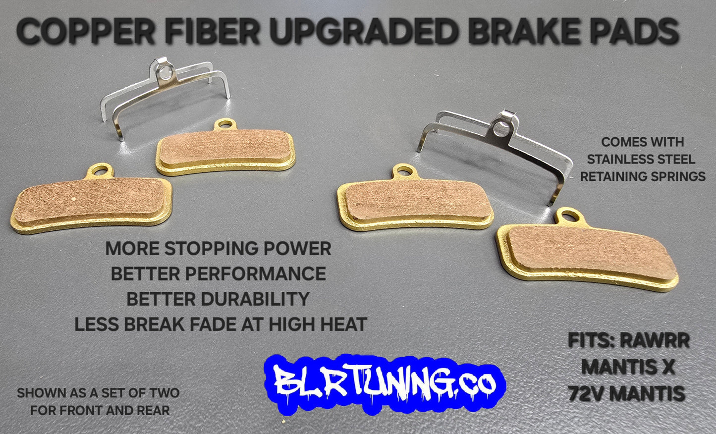 COPPER FIBER BRAKE PADS UPGRADE FOR RAWRR MANTIS X AND 72V MANTIS - Howling Moto