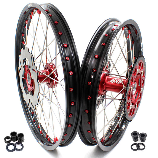 KKE 21&18 21&19 Wheels for HONDA CR125R 1995-1997 CR250R 1995-1996 Red Nipples - Howling Moto