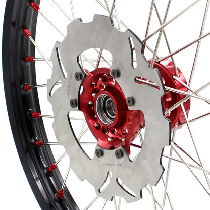 KKE 21&18 21&19 Wheels Set for HONDA XR650R 2000-2008 Red Nipple Discs