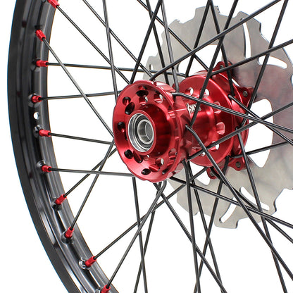 KKE 21&18 21&19 Wheels for HONDA XR650R 2000-2008 Discs Black Spokes
