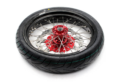 KKE 17" Supermoto Wheels Tires For HONDA CRF250R 04-13 CRF450R 02-12